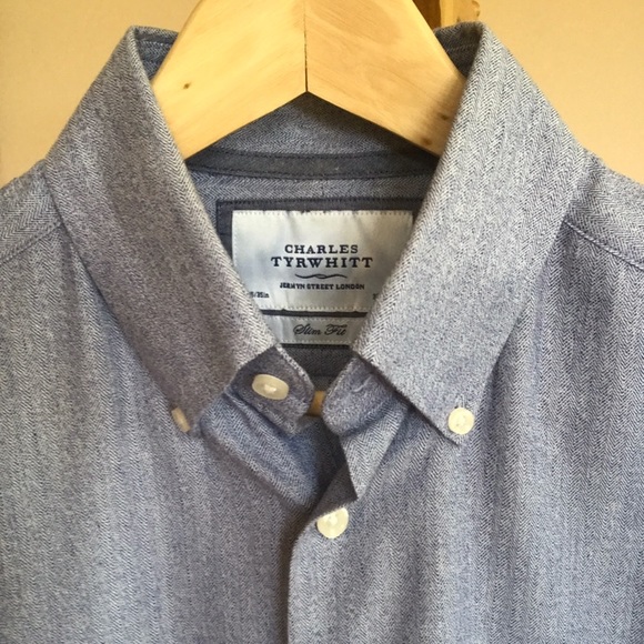 Charles Tyrwhitt Other - Charles Tyrwhitt Wool Cotton Herringbone Shirt 15